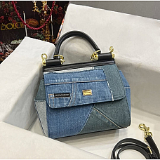 Dolce & Gabbana Sicily Bag in Blue Denim Patchwork