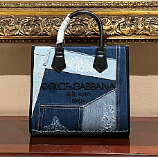 Dolce & Gabbana Denim Patchwork Tote Bag