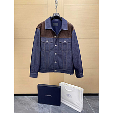 Prada Denim & Suede Blouson Jacket