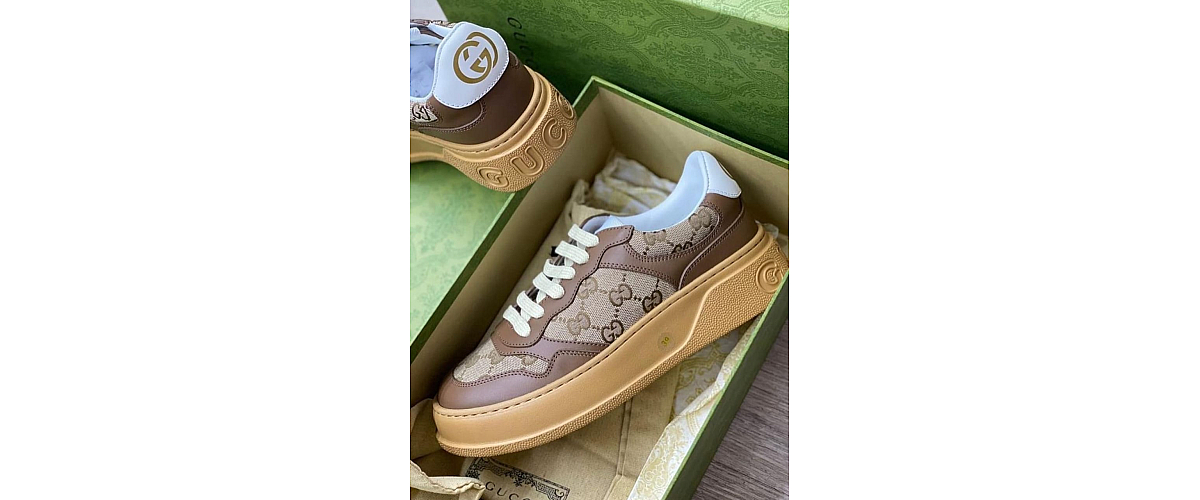 Gucci Monogrammed Coated-Canvas and Leather Sneaker