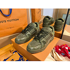Louis Vuitton LV Trainer Sneaker in Olive Green with Monogram Pattern