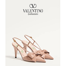 Valentino Garavani Bowow 85 Leather Slingback Pump