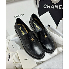 Chanel Black Calfskin Loafers