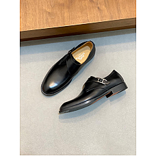 Hermes Black Leather Monk Strap Loafers