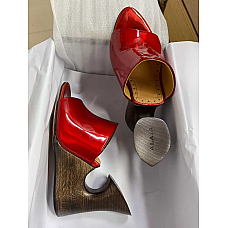 Alaïa La Sculpture Wooden Wedge Mule Sandal