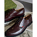 Gucci Men’s Shiny Bordeaux Leather with Web Derby