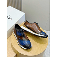 Berluti Fast Track Scritto Leather Sneakers