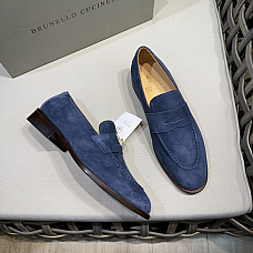 Brunello Cucinelli Suede Penny Loafers
