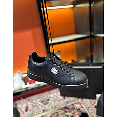 Dolce & Gabbana Sneakers with Silver-Tone Logo Plaque Dolce & Gabbana Sneakers with Silver-Tone Logo Plaque