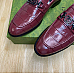 Gucci Horsebit Loafers in Burgundy Crocodile-Embossed Leather