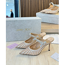 Jimmy Choo Bing Mules with Crystal Embellishments