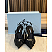 Prada Triangle Logo Crystal Slingback Pump