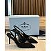 Prada Triangle Logo Crystal Slingback Pump