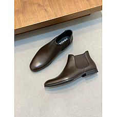 Prada Brushed-Leather Chelsea Boots