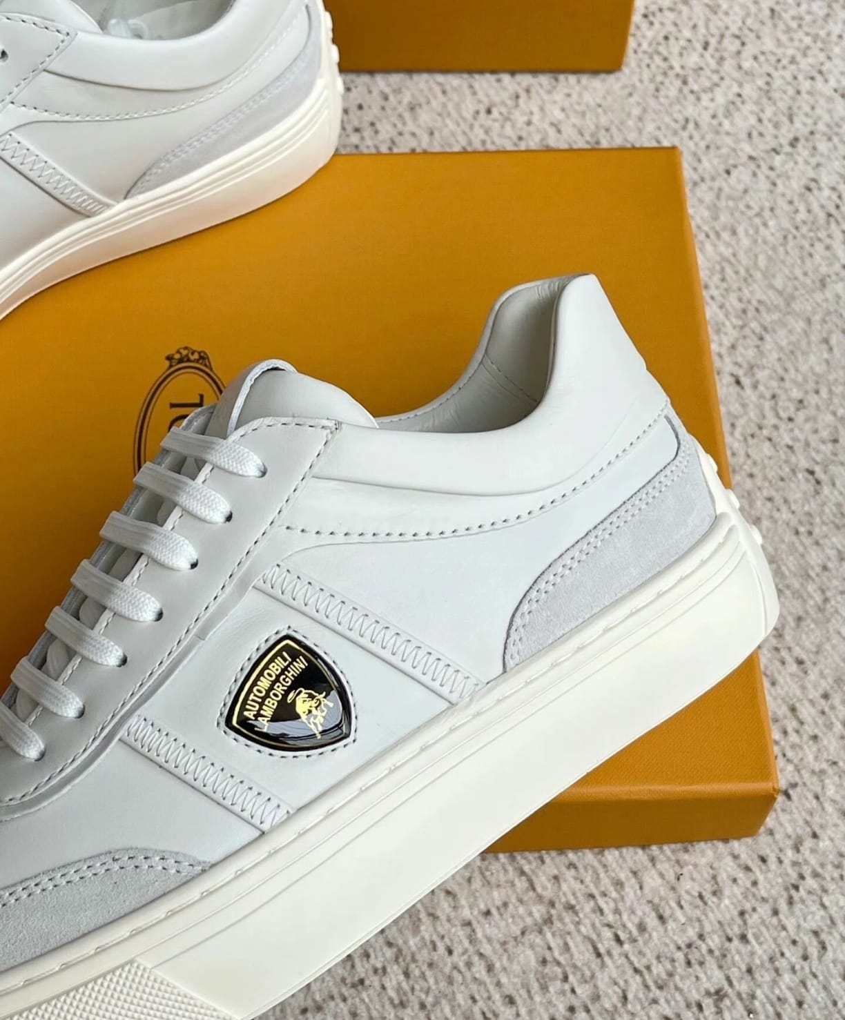 tod’s automobili lamborghini panelled leather sneakers tod’s automobili lamborghini panelled leather sneakers