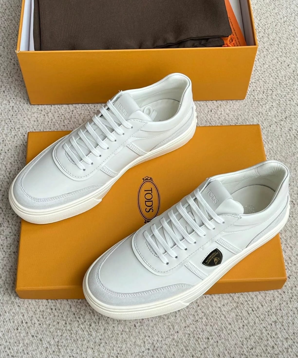 tod’s automobili lamborghini panelled leather sneakers tod’s automobili lamborghini panelled leather sneakers