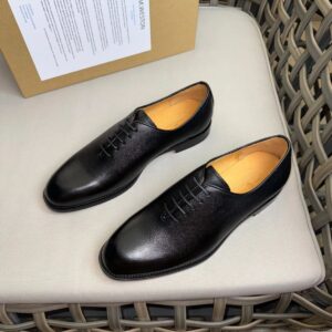 j.m. weston black leather derby shoes