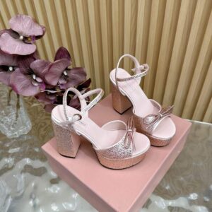 miu miu crystal embellished platform sandals