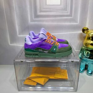 louis vuitton lv trainer sneakers (purple & green)