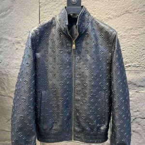 louis vuitton embossed monogram leather jacket