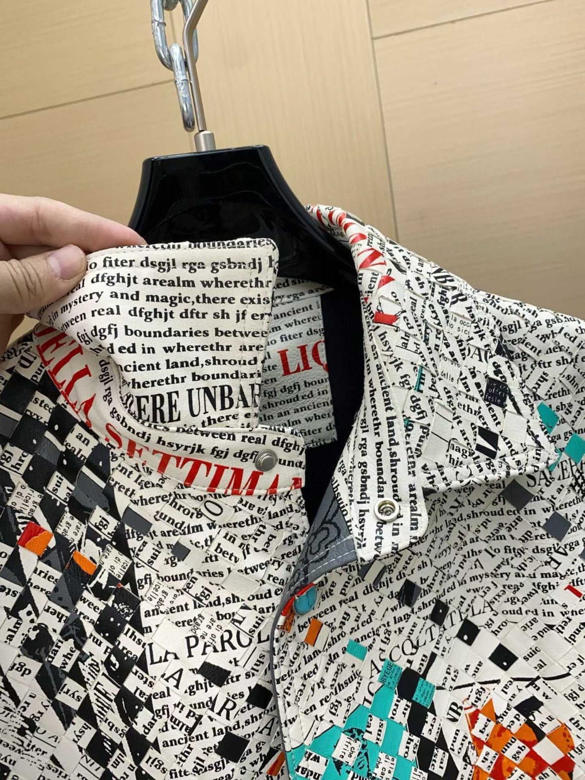 bottega veneta printed intrecciato leather shirt bottega veneta printed intrecciato leather shirt