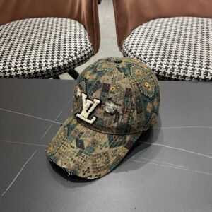 louis vuitton lv baseball caps – distressed denim