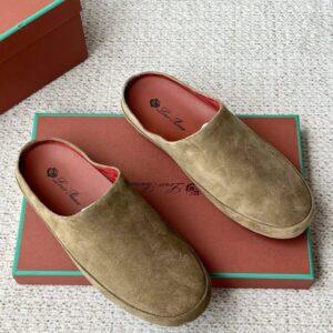 loro piana tomori suede sabot mules