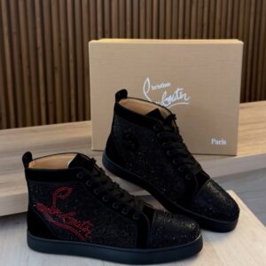 christian louboutin louis strass high top sneakers