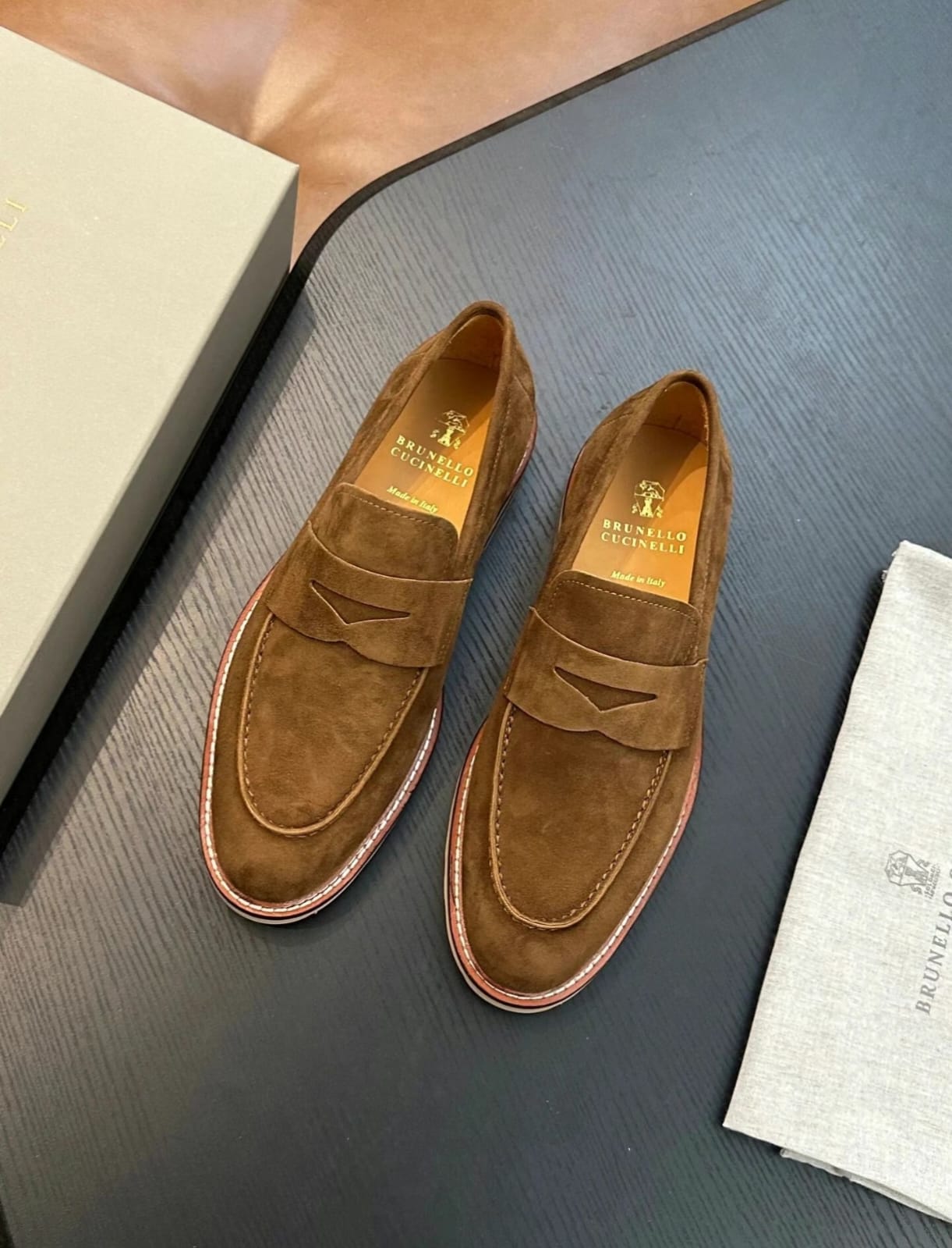 brunello cucinelli suede penny loafers brunello cucinelli suede penny loafers