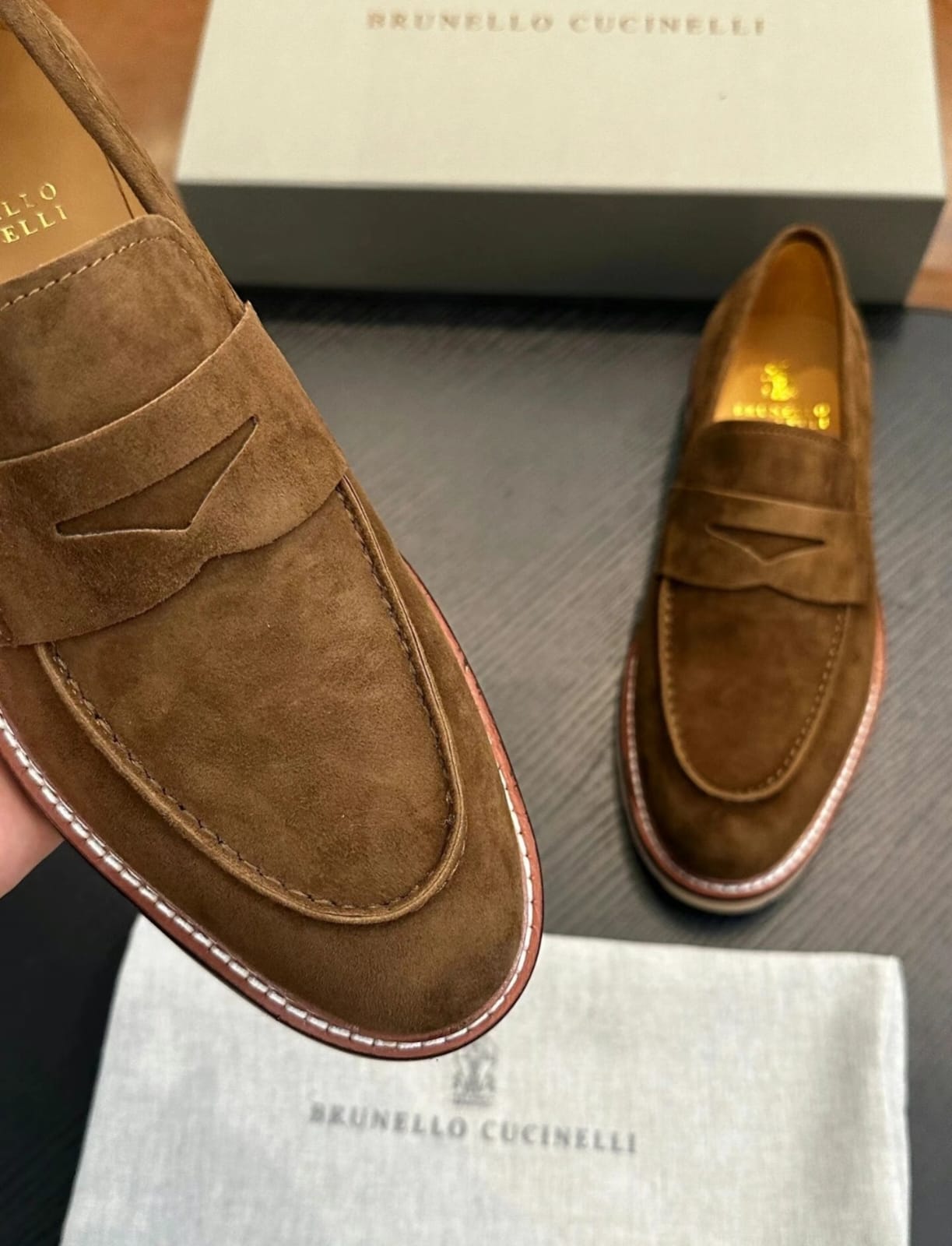 brunello cucinelli suede penny loafers brunello cucinelli suede penny loafers