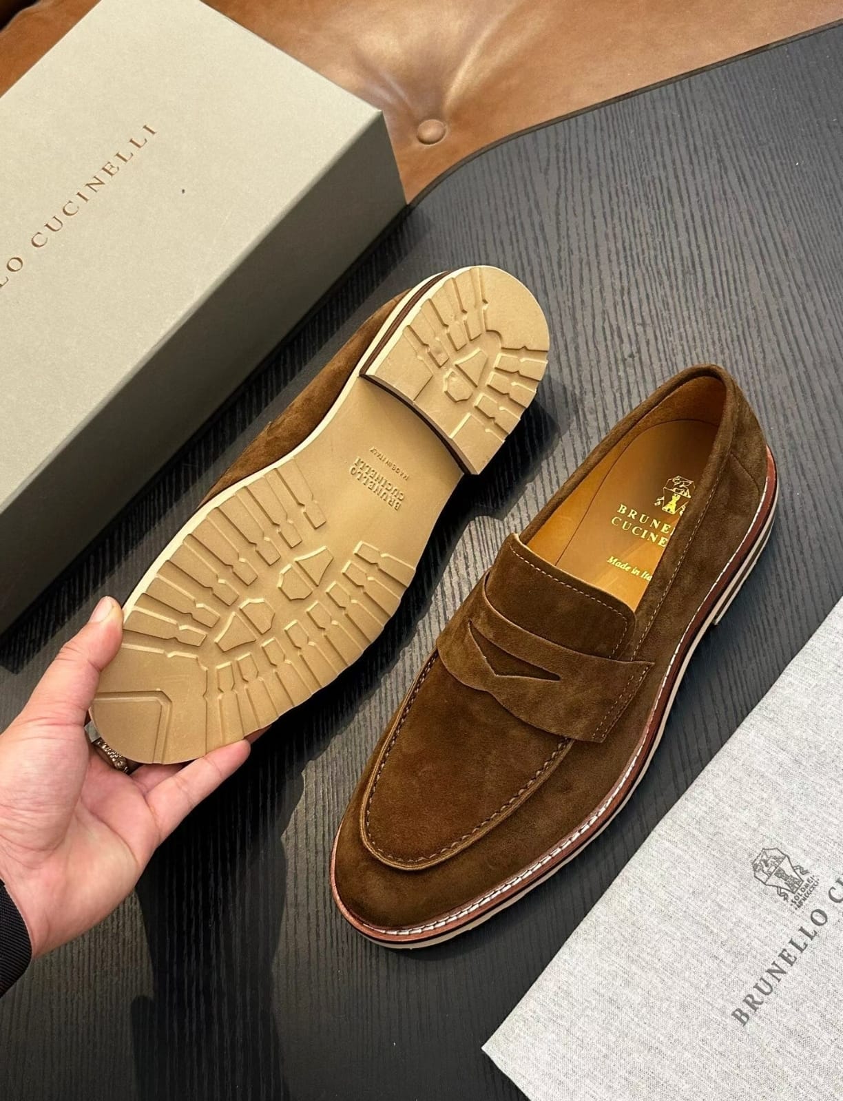 brunello cucinelli suede penny loafers brunello cucinelli suede penny loafers