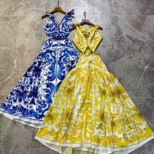 farm rio garden tiles cutout maxi dress