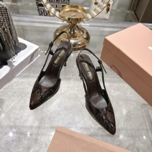 miu miu snake print slingback kitten heels