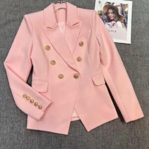 balmain pink double breasted blazer
