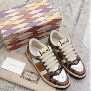 gucci screener python embossed leather sneakers