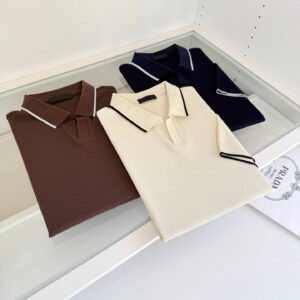 prada men's knitted polo shirts