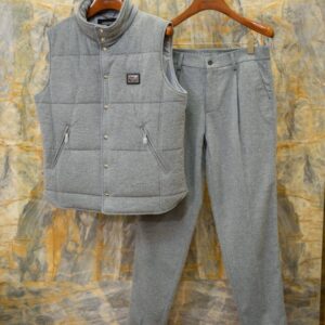 dolce & gabbana quilted puffer gilet vest with matching trousers