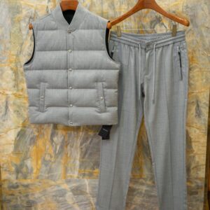 dolce & gabbana quilted puffer gilet vest with matching trousers